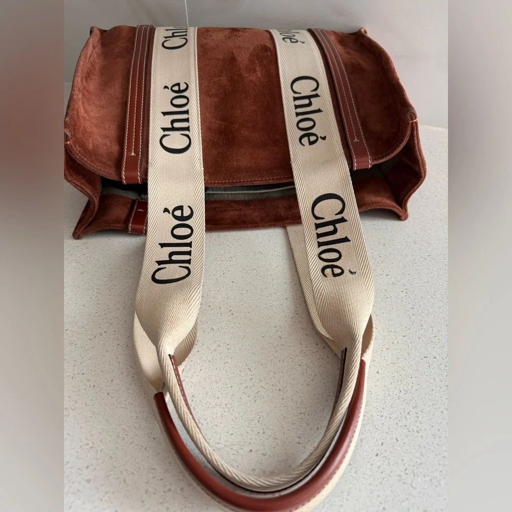 Chloé Woody Suede Medium Sepia Brown - Picture 6 of 11